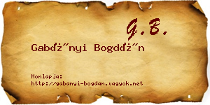 Gabányi Bogdán névjegykártya